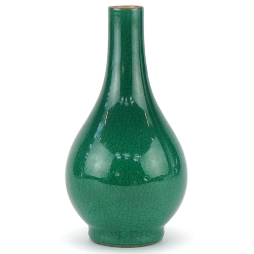 352 - Chinese green crackle glazed vase, 20cm high