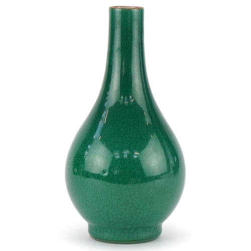 352 - Chinese green crackle glazed vase, 20cm high