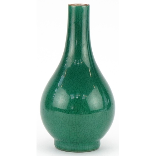 352 - Chinese green crackle glazed vase, 20cm high