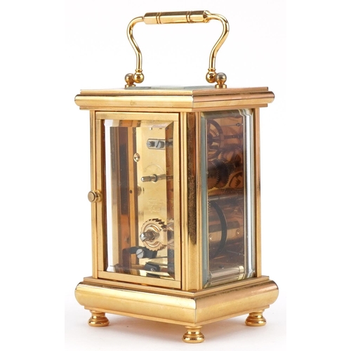 236 - Thomas Braithwaite of London brass carriage clock, 11cm high