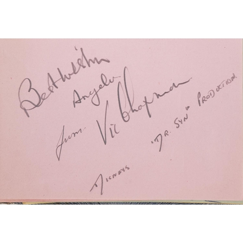 1321 - Autograph album with various autographs including Patrick McGoohan and Stanley Unwin collected by th... 