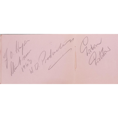 1321 - Autograph album with various autographs including Patrick McGoohan and Stanley Unwin collected by th... 