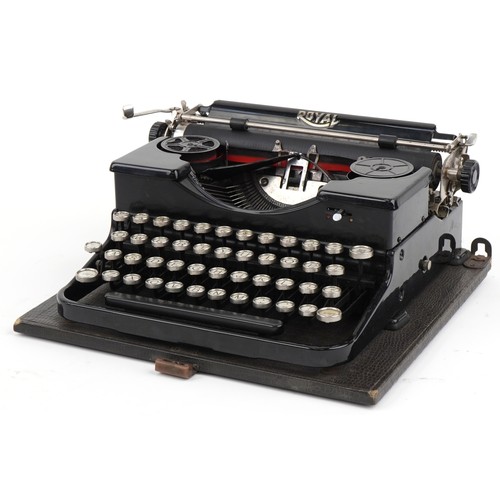 1145 - Vintage cased Royale typewriter, 33cm wide