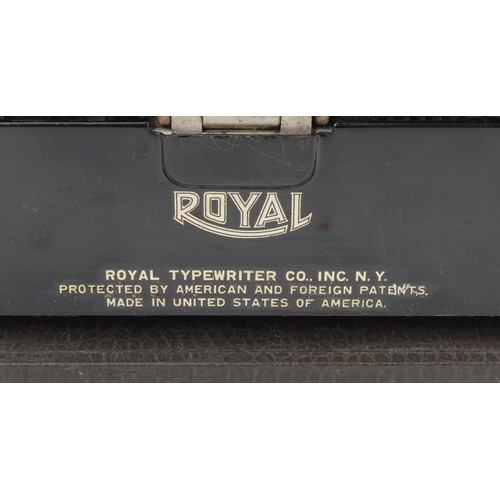 1145 - Vintage cased Royale typewriter, 33cm wide