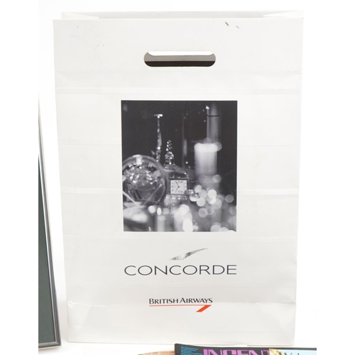 1354 - Concorde and BOAC memorabilia including Concorde/Red Arrows/QE2 picture and Concorde travel clock by... 