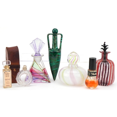 1139 - Vintage and later scent bottles including art glass examples, the largest 12cm high