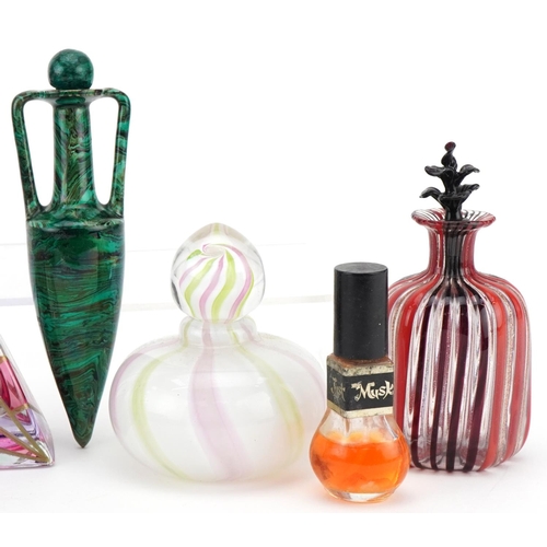 1139 - Vintage and later scent bottles including art glass examples, the largest 12cm high