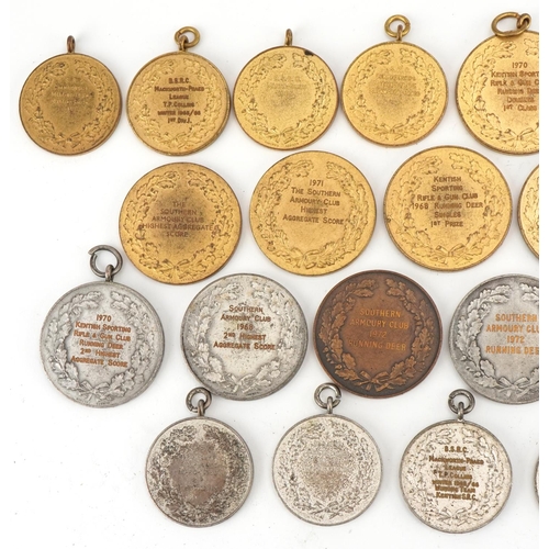 1335 - Collection of 1960s and 70s marksmanship rifle medallions