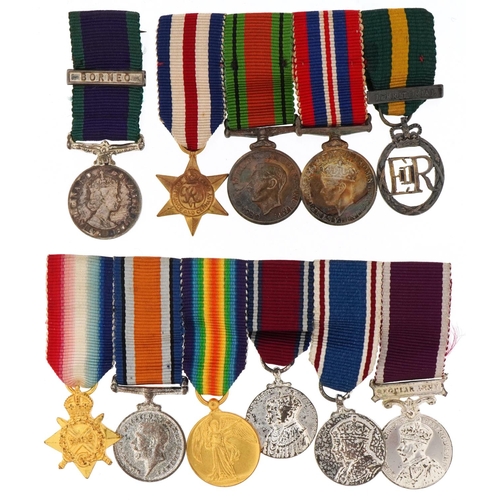 1499 - British military interest dress medals including For Campaign Service with Borneo bar