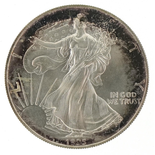 1266 - American Liberty one ounce fine silver dollar dated 1995