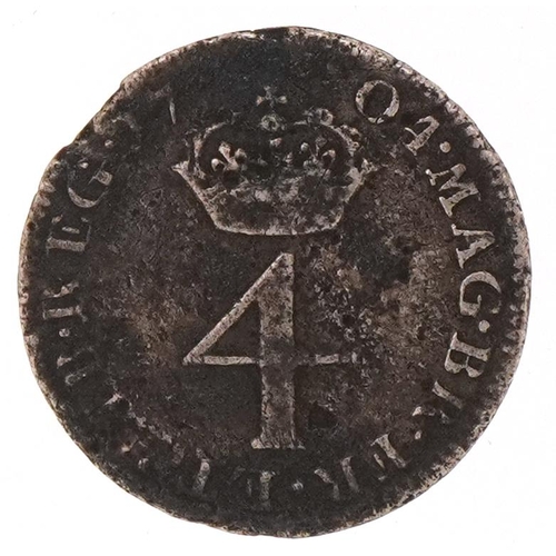 1233 - Queen Anne Maundy fourpence silver coin dated 1704