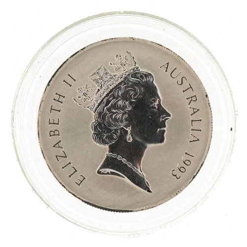 1267 - Queen Elizabeth II Australian one ounce fine silver dollar dated 1993