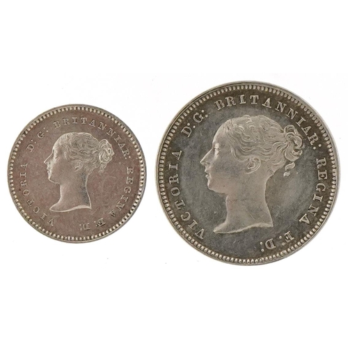 1235 - Two Victorian silver Maundy coins a twopence dated 1845 and fourpence dated 1846