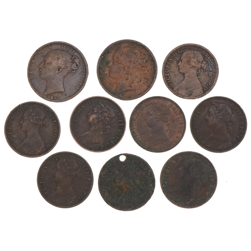 1255 - Ten Victorian farthings