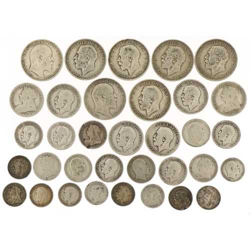 1241 - Pre 1920 silver florins, shillings, sixpences and silver threepences, 151.9g