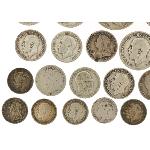 1241 - Pre 1920 silver florins, shillings, sixpences and silver threepences, 151.9g