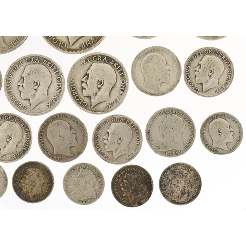 1241 - Pre 1920 silver florins, shillings, sixpences and silver threepences, 151.9g