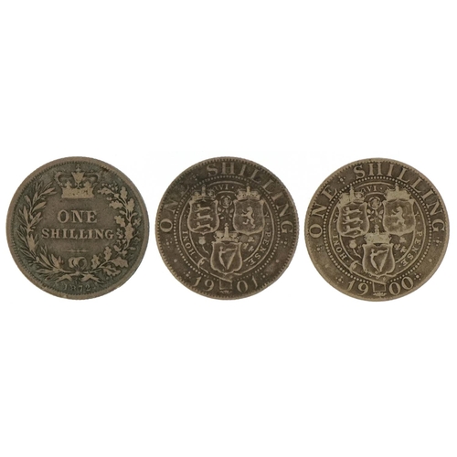 1234 - Three Victorian shillings