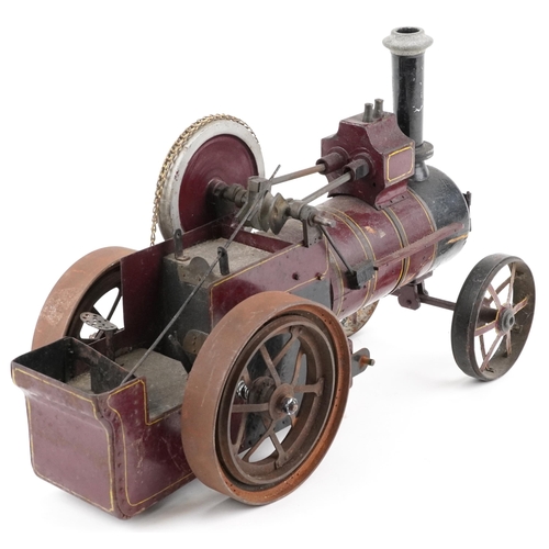 545 - Scratch built wooden and tinplate model of a Foden traction steam engine, 52cm in length