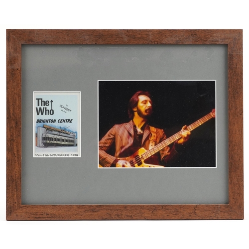 504 - The Who, three signed photograph displays, each framed, the largest overall 54cm wide