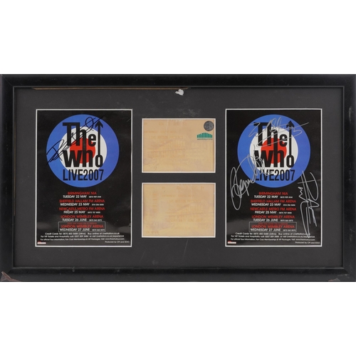 504 - The Who, three signed photograph displays, each framed, the largest overall 54cm wide