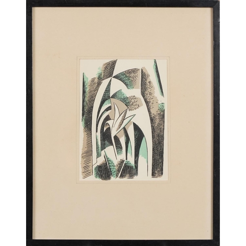 272 - Paul Nash - Nativity, lithograph, mounted, framed and glazed, 15cm x 10cm