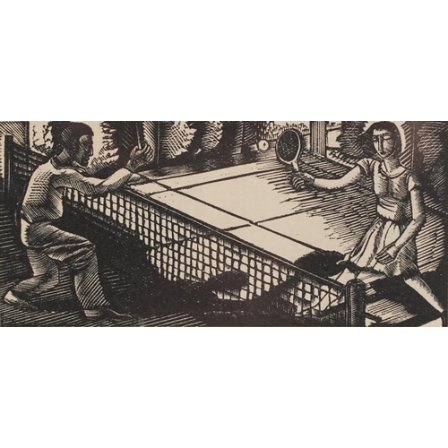 1308 - Eric Ravilious - The Twelve Moneths, wood engraving, mounted, framed and glazed, 9.5cm x 5cm