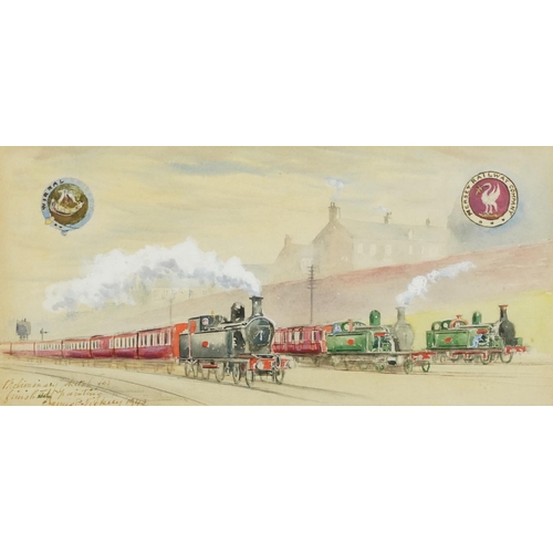 1487 - James Vickery 1943 - Watercolour Preliminary sketch for finished painting of the Mersey Railway Comp... 