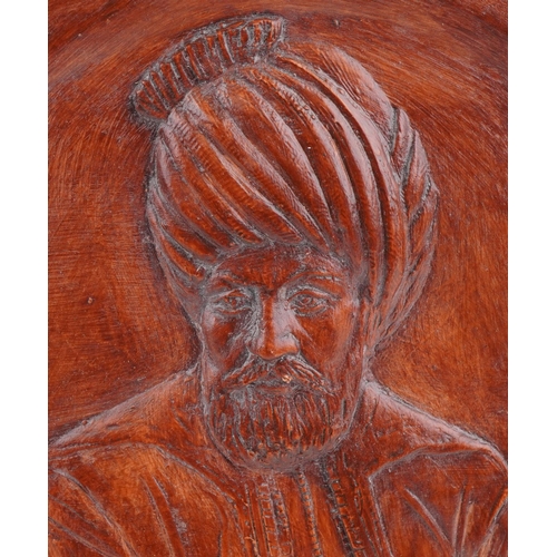 229 - Ottoman Turkish terracotta plaque of a Sultan, 40cm x 30cm