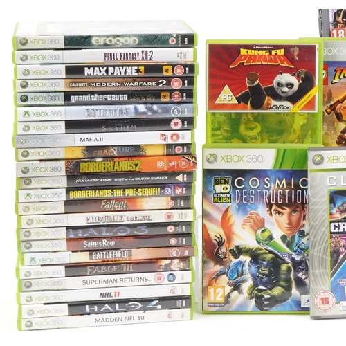 640 - Large collection of Xbox 360 games console games including Borderlands, Assassin's Creed III, Grand ... 