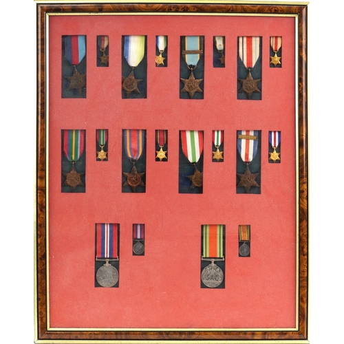 1509 - Military interest selection of World War II style dress medals including miniatures, mounted, framed... 