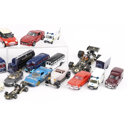 588 - Vintage and later diecast vehicles including Corgi John Player Special F1, Saico and Kinsmart