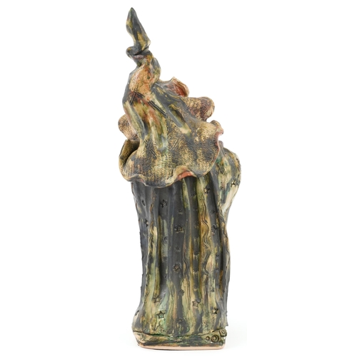 1178 - Joy Pamphilon, studio pottery sculpture of a wizard, 46cm high