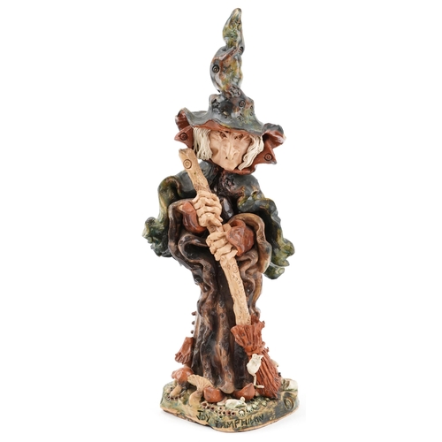 1179 - Joy Pamphilon, studio pottery sculpture of a witch, 46cm high