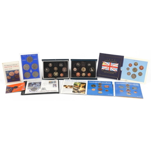 1287 - British proof coin sets including coin covers and an Observer Book of British Coins