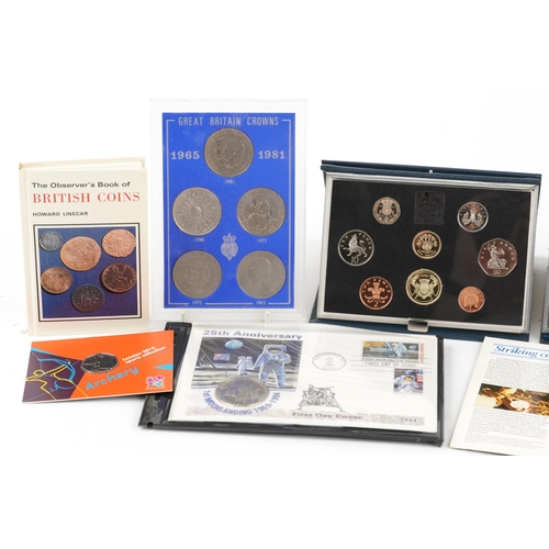 1287 - British proof coin sets including coin covers and an Observer Book of British Coins