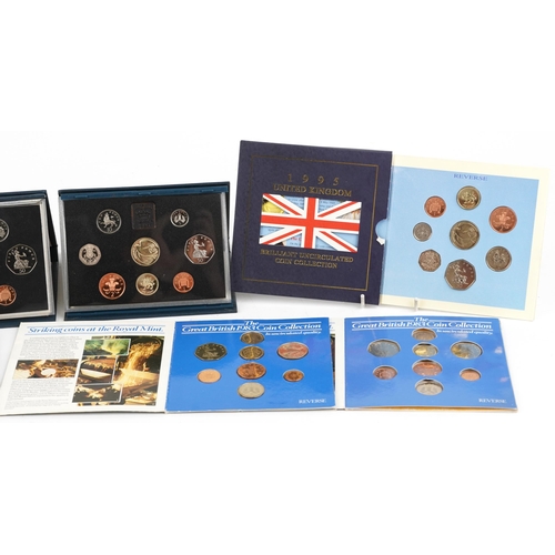 1287 - British proof coin sets including coin covers and an Observer Book of British Coins