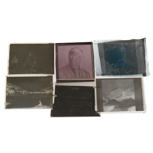 1324 - Captain John Noel 1924 Everest expedition  memorabilia including, glass photographic slides, flag, l... 