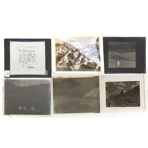 1324 - Captain John Noel 1924 Everest expedition  memorabilia including, glass photographic slides, flag, l... 