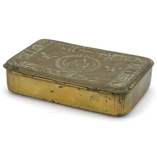 1514 - Military interest World War I brass Mary tin, Christmas 1914