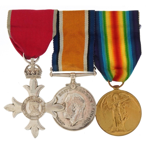 1493 - World War I medals awarded to 2.LIEUT E.G.QUESTED along with an MBE