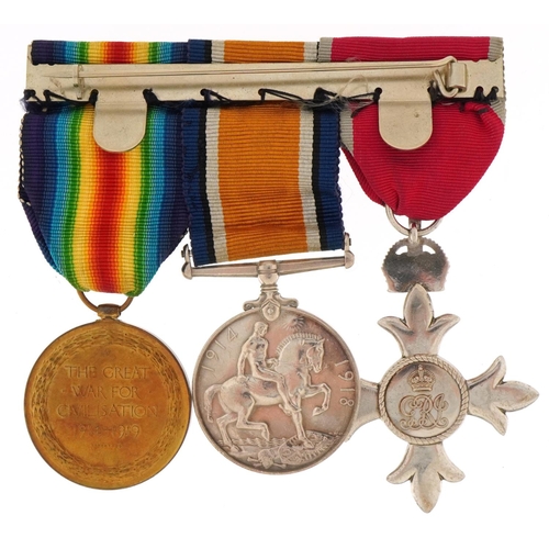 1493 - World War I medals awarded to 2.LIEUT E.G.QUESTED along with an MBE