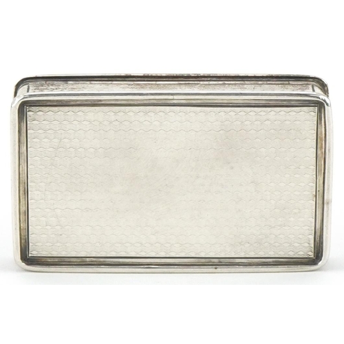 303 - Nathanial Mills, Victorian silver snuff box with gilt interior, the hinged lid with a masonic presen... 