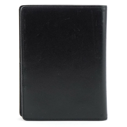 392 - Montblanc black leather hand held organiser case with certification card, 12.5cm x 9.5cm