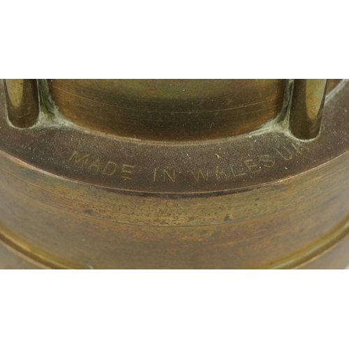 102 - E Thomas & Williams Ltd brass miner's lamp numbered 110881, 25cm high