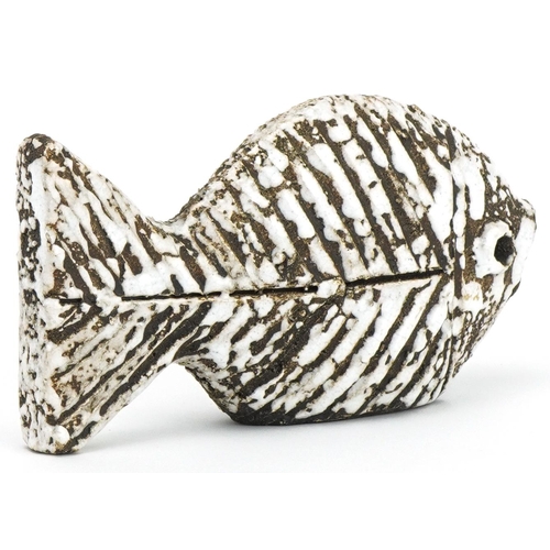 337 - Gudrun Baudisch-Wittke for Hallstatt Keramik, white glazed pottery fish, 14cm in length