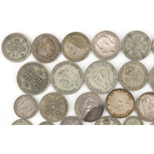 1243 - Pre 1947 silver coinage to include half crowns, florins, shillings and sixpences, 468g