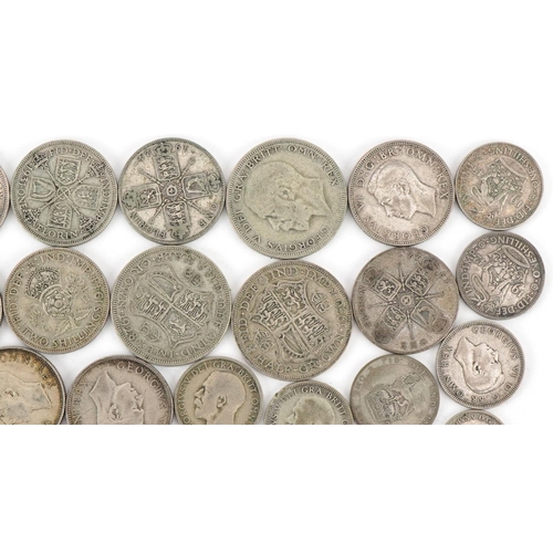 1243 - Pre 1947 silver coinage to include half crowns, florins, shillings and sixpences, 468g