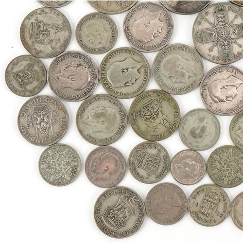 1243 - Pre 1947 silver coinage to include half crowns, florins, shillings and sixpences, 468g