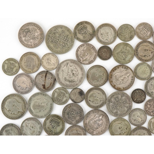 1242 - Pre 1947 silver coinage to include half crowns, florins, shillings, sixpences and silver threepenny ... 